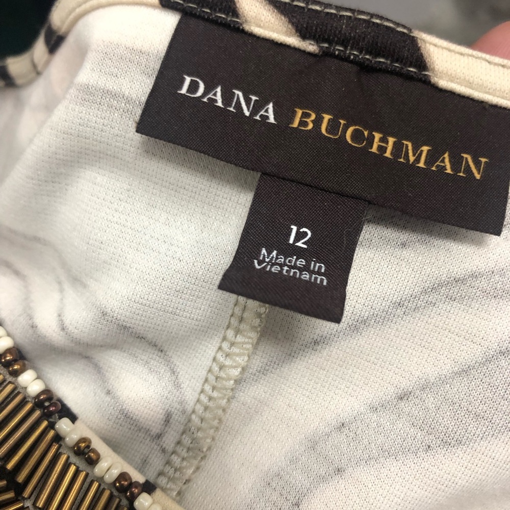 Dana Buchman Brown and Cream Dress Size 12 - Picture 7 of 7